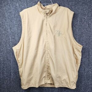 Page & Tuttle Golf Vest Mens 2XL Tan Ripstop Cane Garden Country Club Zip